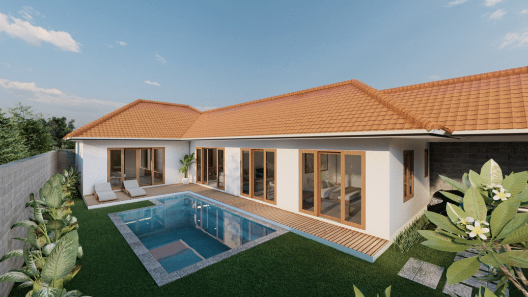 Off-plan villa met 3 slaapkamers Sanur strandzijde (april 2023 voltooid)