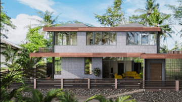 Residência moderna de 3 quartos projetada na área de Ubud